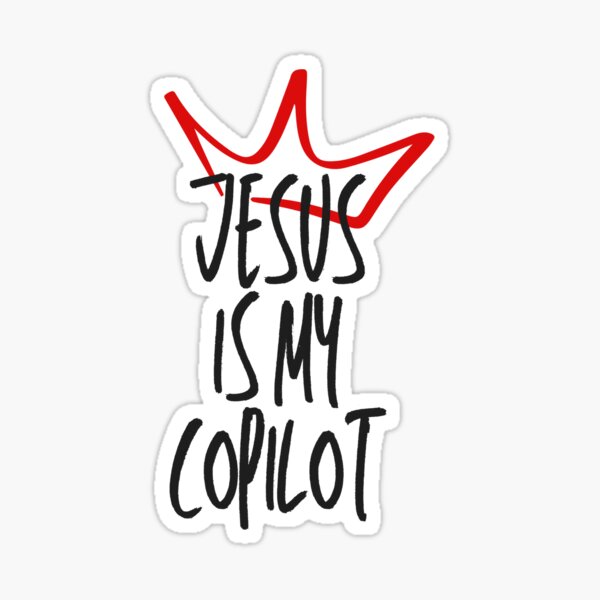 Aperçu de l'œuvre Autocollant « Jésus est mon copilote » – Design inspiré de GitHub Copilot, IA, Microsoft, OpenAI, ChatGPT créée et vendue par PopGlue.
