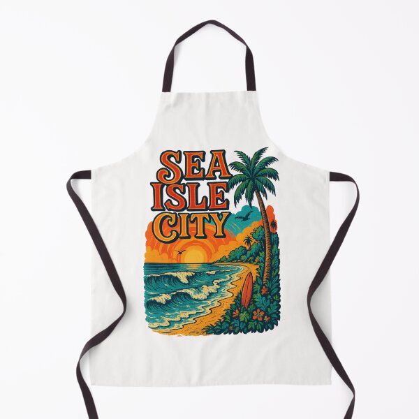 Item preview, Sea Isle City Beach Sunset with Palm and Surfboard designed and sold by Places On Earth.