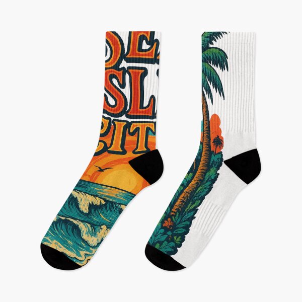 Item preview, Sea Isle City Beach Sunset with Palm and Surfboard designed and sold by Places On Earth.