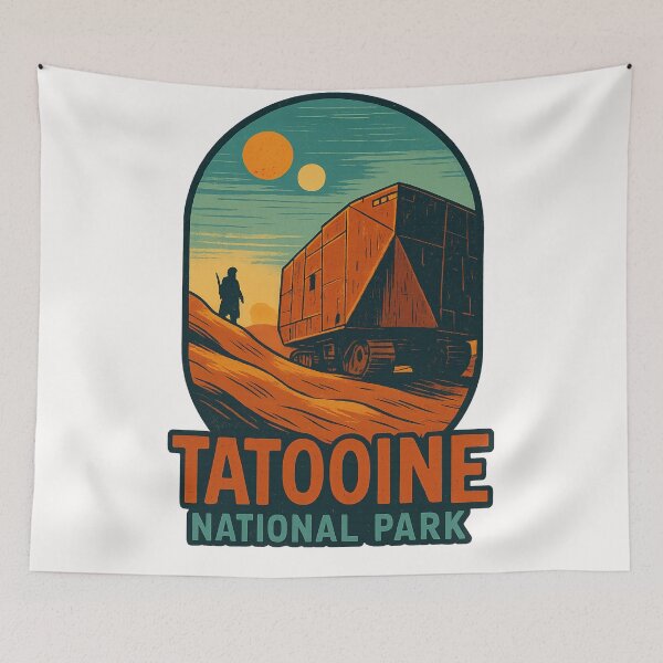 Item preview, Tatooine National Park with Sandcrawler and Twin Suns designed and sold by Places On Earth.