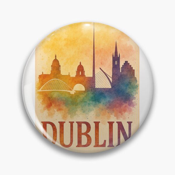 Item preview, Dublin Ireland Skyline with Historic and Modern Icons designed and sold by Places On Earth.