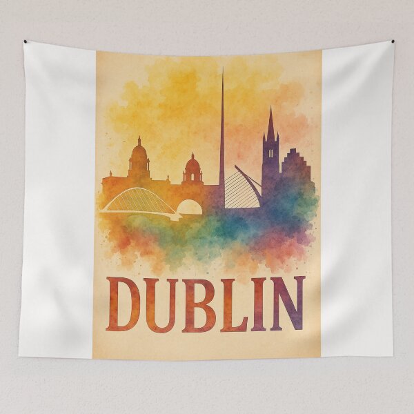Item preview, Dublin Ireland Skyline with Historic and Modern Icons designed and sold by Places On Earth.