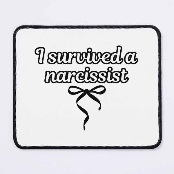 Item preview, I survived a narcissist cute black bow - Narcissist Survivor Quote Sticker designed and sold by brodidudie.