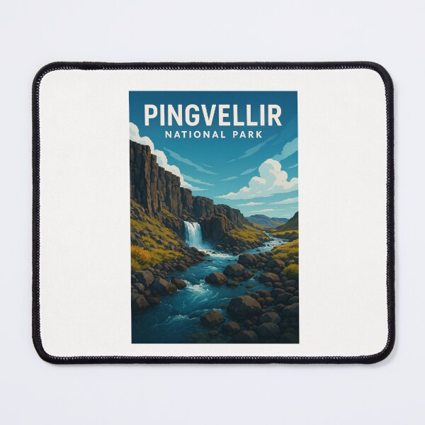 Item preview, Þingvellir National Park Waterfall and Volcanic Cliffs, Iceland designed and sold by Places On Earth.