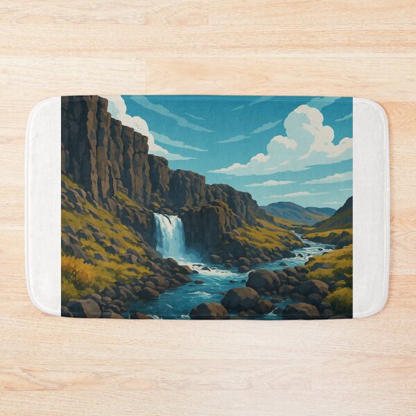 Item preview, Þingvellir National Park Waterfall and Volcanic Cliffs, Iceland designed and sold by Places On Earth.