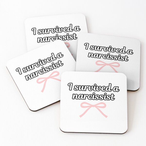 Item preview, I survived a narcissist cute pink bow - Narcissist Survivor Quote Sticker designed and sold by brodidudie.