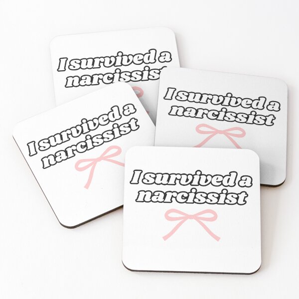 Item preview, I survived a narcissist cute pink bow - Narcissist Survivor Quote Sticker designed and sold by brodidudie.