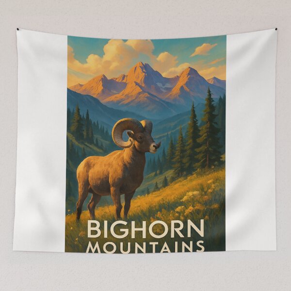 Item preview, Bighorn Mountains with Bighorn Sheep, Wyoming designed and sold by Places On Earth.