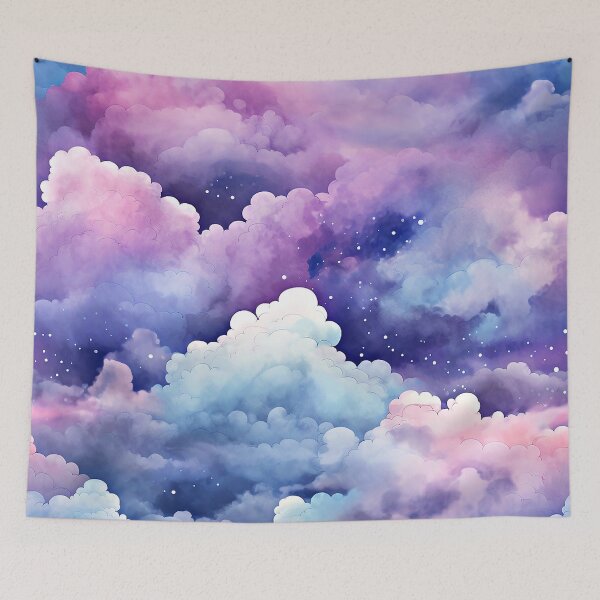 Item preview, Blue And Pink Fantasy Cotton Clouds Abstract Art designed and sold by DEC02.