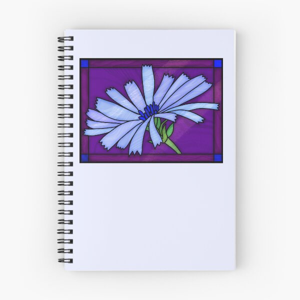 Item preview, Chicory, Corn Flower, Bachelor’s Buttons flowers, stained glass effect, original digital artwork designed and sold by EBParsley.