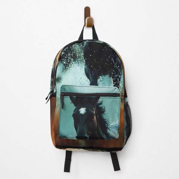 Item preview, wild horses gallop nature water view horse digital artwork | dejco.art designed and sold by dejco.art.