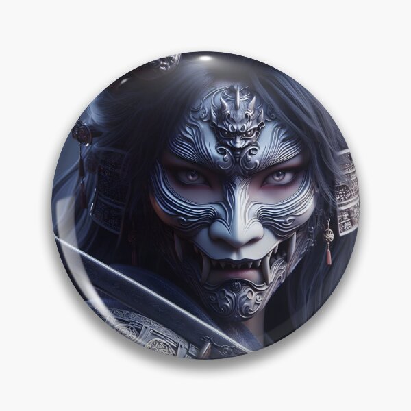 Item preview, Oni Mask Samurai Woman designed and sold by GalleryBrisArt.