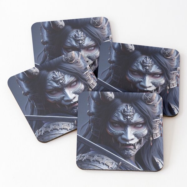 Item preview, Oni Mask Samurai Woman designed and sold by GalleryBrisArt.