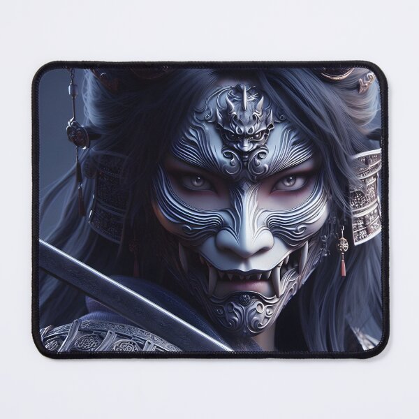 Item preview, Oni Mask Samurai Woman designed and sold by GalleryBrisArt.