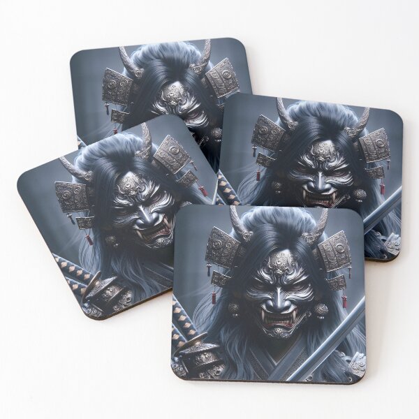 Item preview, Oni Mask Samurai Woman designed and sold by GalleryBrisArt.