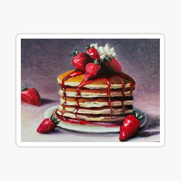 Item preview, Strawberry pancakes designed and sold by ElleVictoriaArt.