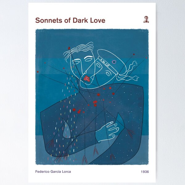 Item preview, Sonnets of Dark Love, Federico García Lorca - Literary Book Cover Art, Literature Art, Poetry Bookish Gift, Modern Home Decor designed and sold by RedHillPrints.