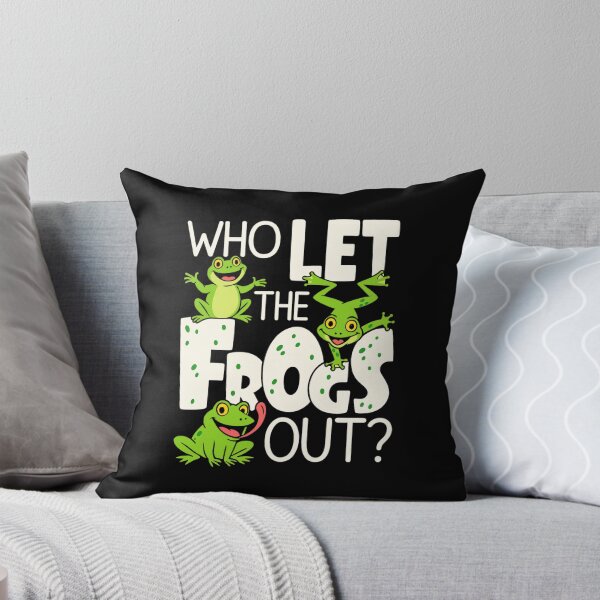 Item preview, Funny Cartoon Frogs with Who Let the Frogs Out Text Design designed and sold by haitrieuic96.