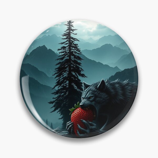 Item preview, Wolf biting a strawberry designed and sold by Vibrant-Shadows.