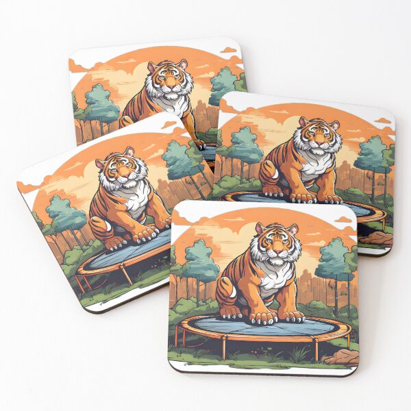 Item preview, tiger in the park trampoline designed and sold by Karaz's Animal Kingdom.