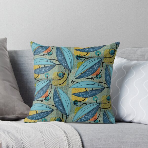 Item preview, Blue Lily on Textured Teal Geometric designed and sold by TanglePatch.