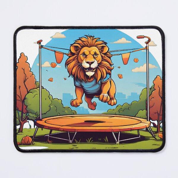 Item preview, lion in the park trampoline designed and sold by Karaz's Animal Kingdom.