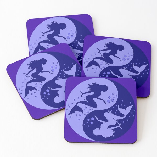 Item preview, Blue Mermaid Yin Yang Fantasy Balance Design designed and sold by SandyMDesigns.