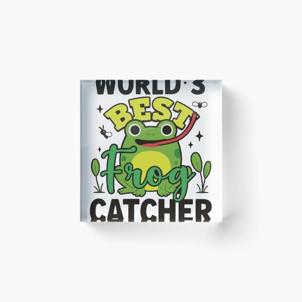 Item preview, Playful Frog Catching Flies with World’s Best Frog Catcher Quote designed and sold by haitrieuic96.
