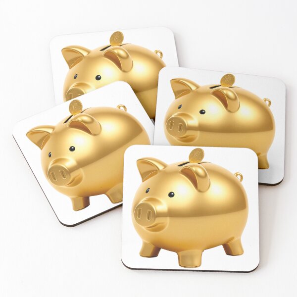 Item preview, Golden piggy bank  designed and sold by elkuni.