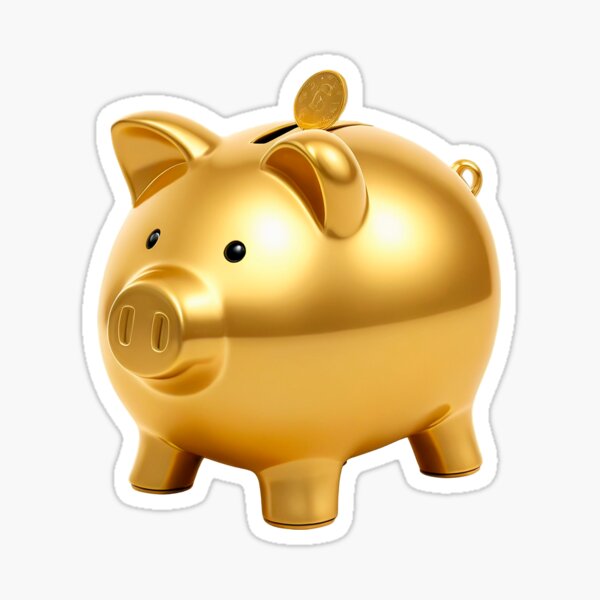 Item preview, Golden piggy bank  designed and sold by elkuni.