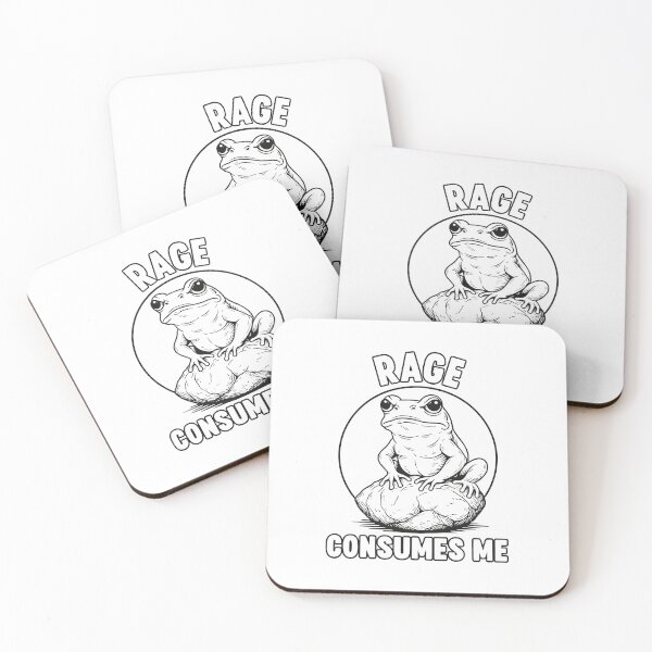 Item preview, Angry Frog Sitting on Rock with Rage Consumes Me Quote designed and sold by haitrieuic96.