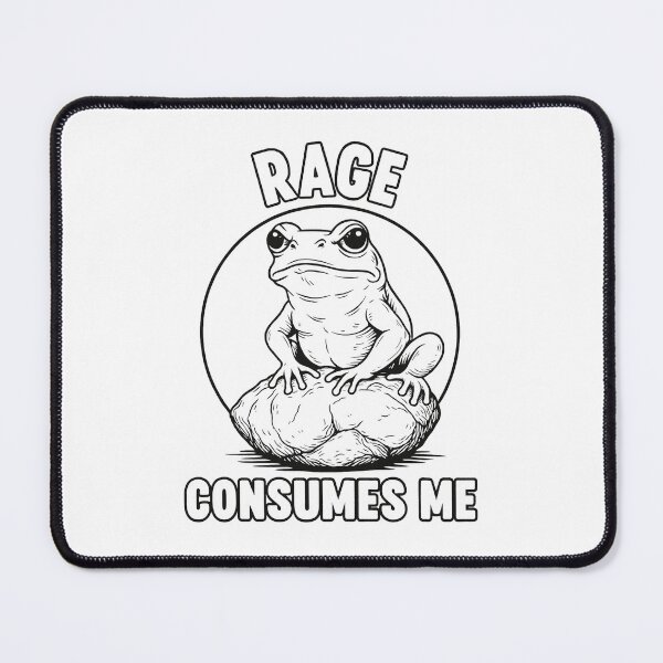 Item preview, Angry Frog Sitting on Rock with Rage Consumes Me Quote designed and sold by haitrieuic96.