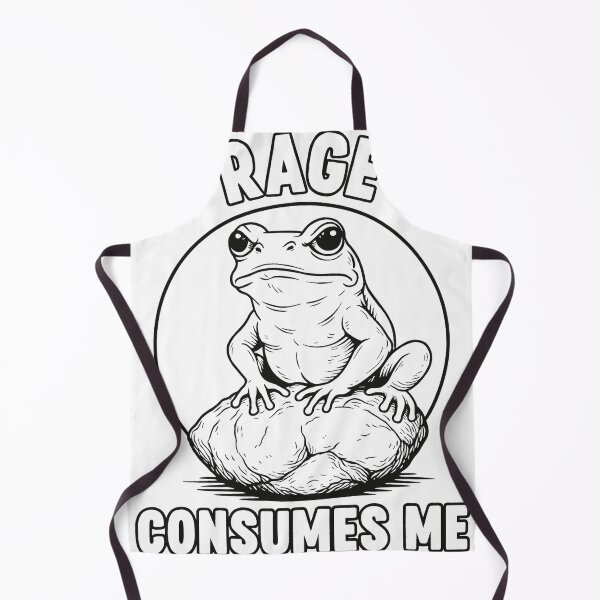 Item preview, Angry Frog Sitting on Rock with Rage Consumes Me Quote designed and sold by haitrieuic96.