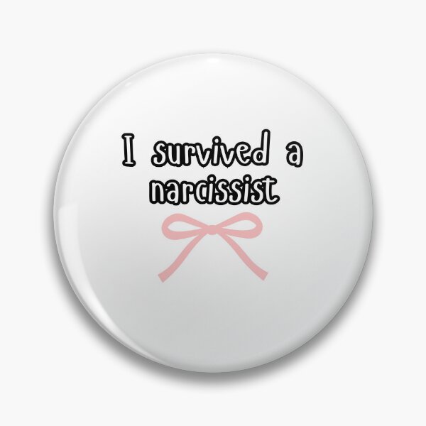 Item preview, I survived a narcissist cute pink bow - Narcissist Survivor Quote Sticker designed and sold by brodidudie.