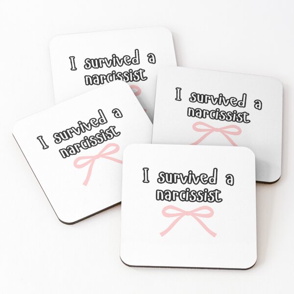 Item preview, I survived a narcissist cute pink bow - Narcissist Survivor Quote Sticker designed and sold by brodidudie.