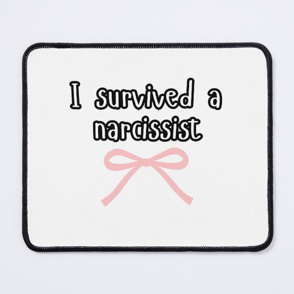 Item preview, I survived a narcissist cute pink bow - Narcissist Survivor Quote Sticker designed and sold by brodidudie.