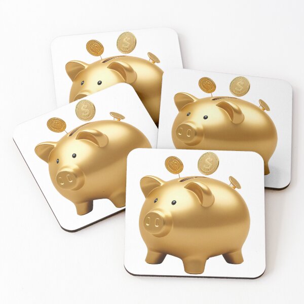 Item preview, Golden piggy bank  designed and sold by elkuni.