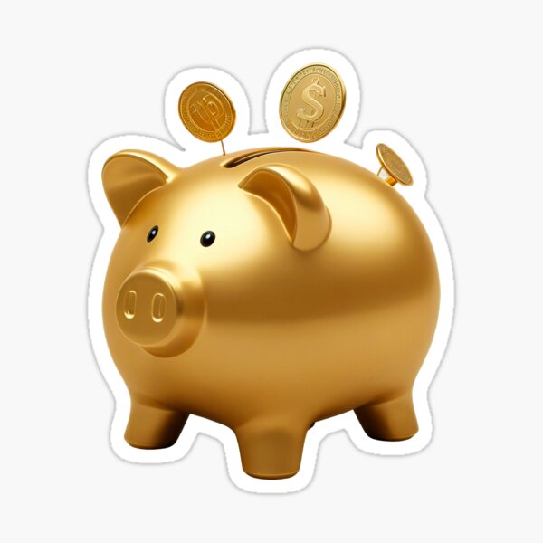 Item preview, Golden piggy bank  designed and sold by elkuni.
