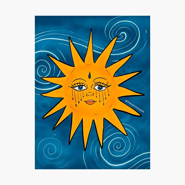 Item preview, 90s Style Whimsy Sun Face w Background designed and sold by thewhimsyash.