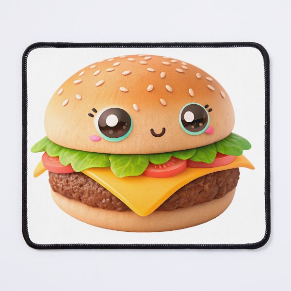 Item preview, Hamburger, in the 3D illustration style, cute, kawaii character designed and sold by elkuni.