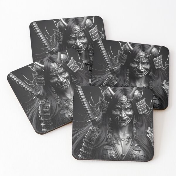 Item preview, Oni Mask Samurai Woman designed and sold by GalleryBrisArt.