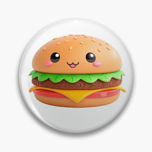 Item preview, Hamburger, in the 3D illustration style, cute, kawaii character designed and sold by elkuni.