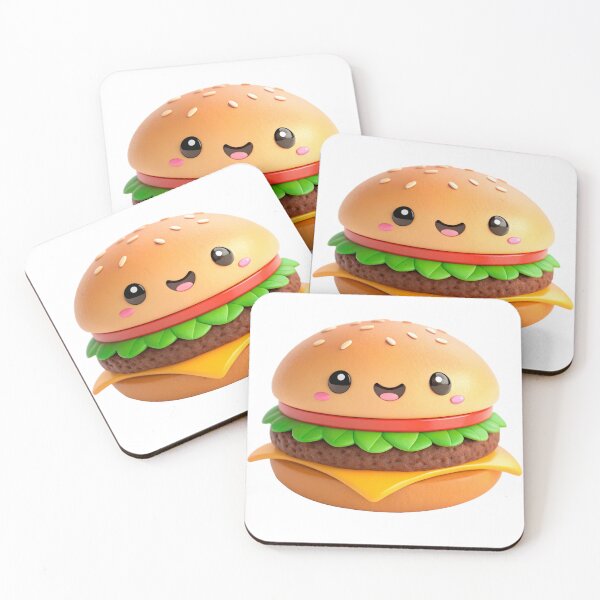 Item preview, Hamburger, in the 3D illustration style, cute, kawaii character designed and sold by elkuni.