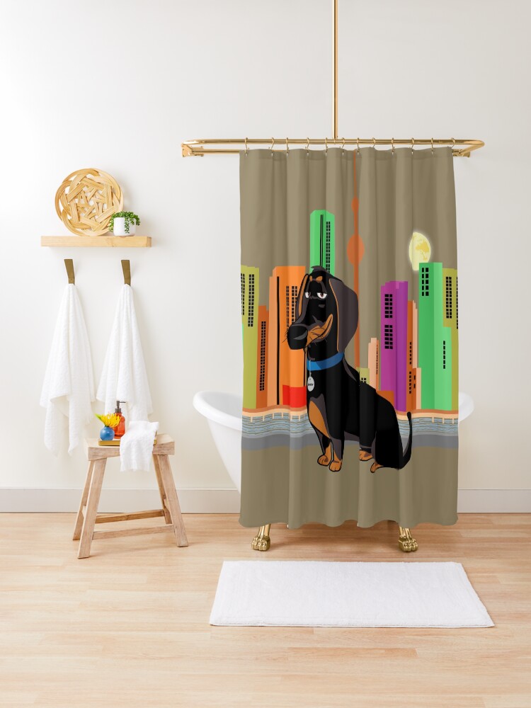 Sausage dog 2024 shower curtain