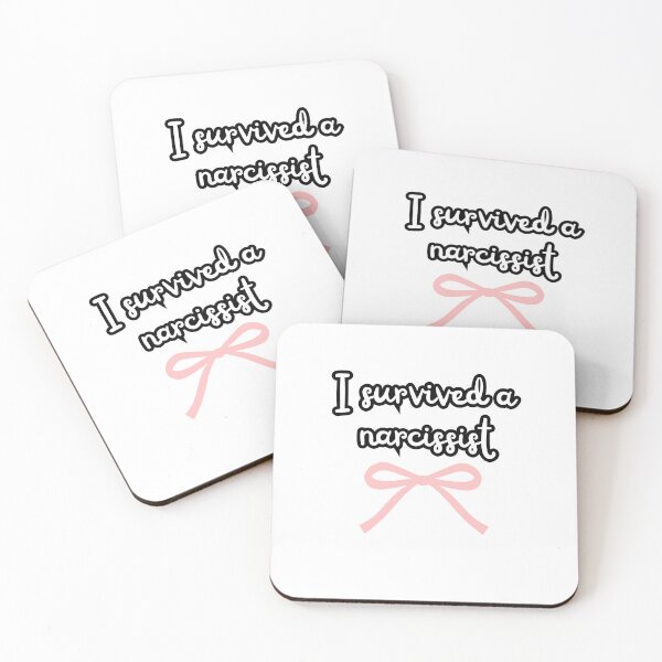 Item preview, I survived a narcissist cute pink bow - Narcissist Survivor Quote Sticker designed and sold by brodidudie.