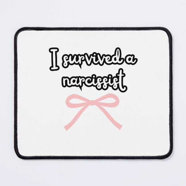 Item preview, I survived a narcissist cute pink bow - Narcissist Survivor Quote Sticker designed and sold by brodidudie.