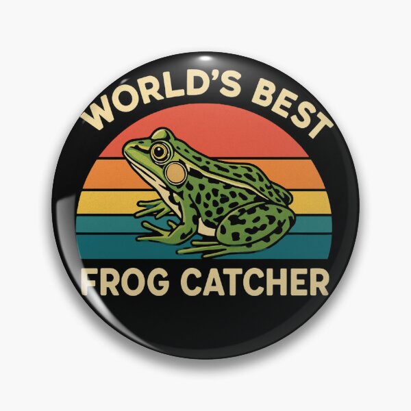 Item preview, Vintage Retro Sunset Frog Illustration with World’s Best Frog Catcher Quote designed and sold by haitrieuic96.