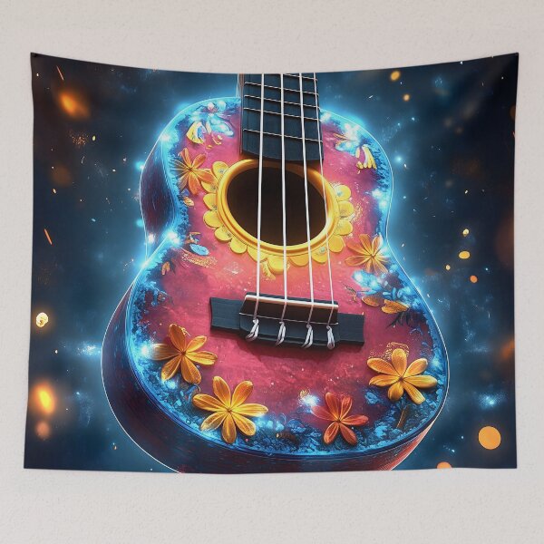 Item preview, Music Instrument Vibrant Floral Ukulele Evoking Tropical Melody Summer Joy designed and sold by mildaclairmo.
