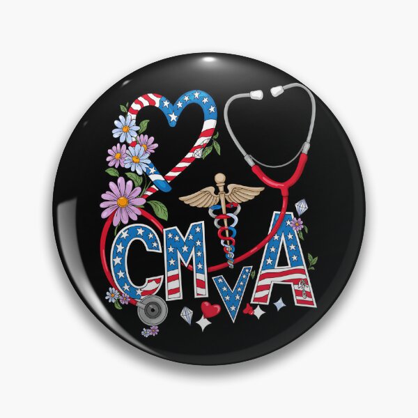 Item preview, Certified Medical Assistant CMA 4th Of July American Flag Heart designed and sold by BakeryDozen.