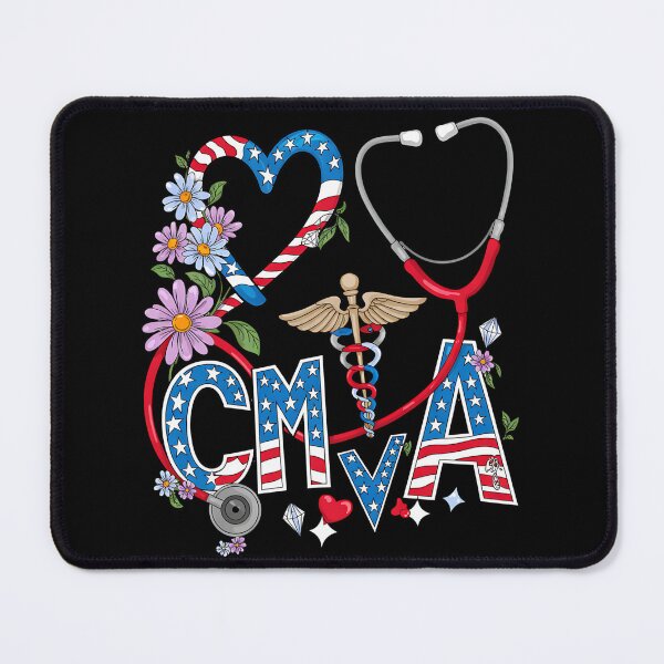 Artikelvorschau, Zertifizierter medizinischer Assistent CMA 4. Juli Amerikanische Flagge Herz entworfen und verkauft von BakeryDozen.
